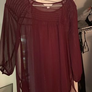 Sheer Maroon Top